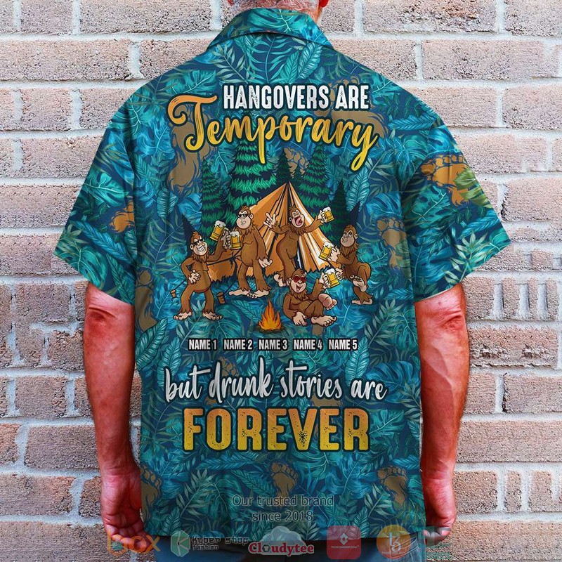 Personalized Camping Hangovers are temporary but drunk stories are forever Custom Hawaiian Shirt word2
