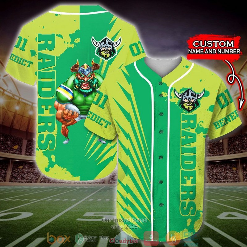 Personalized Canberra Raiders NRL Baseball Jersey Shirt word2