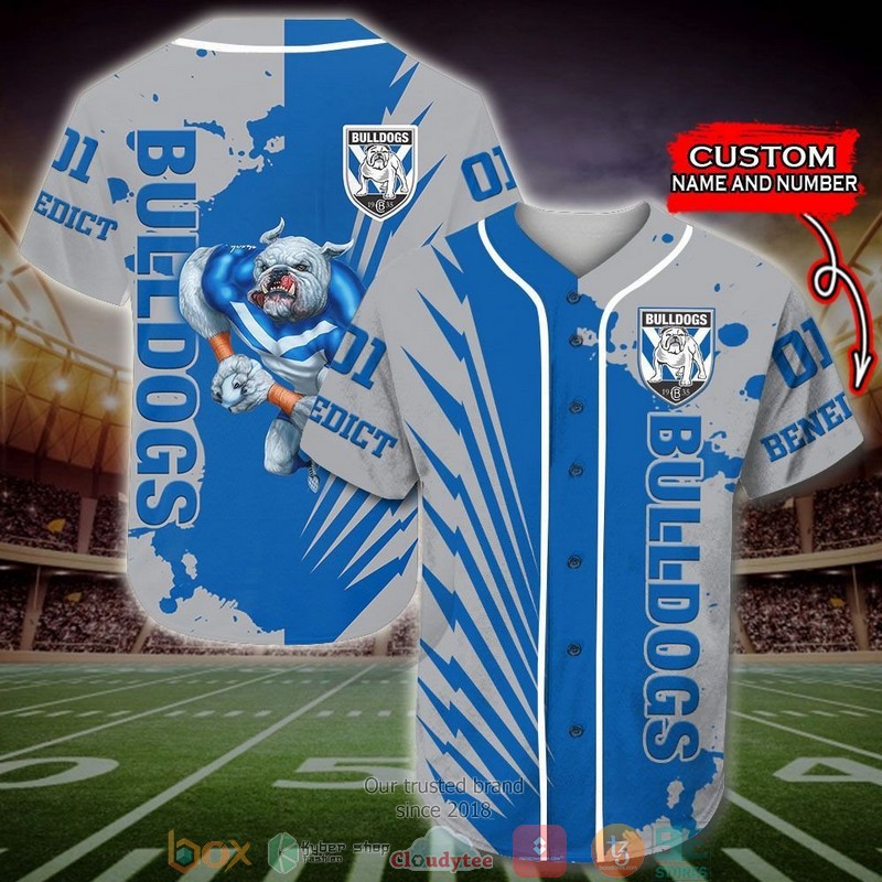 Personalized Canterbury-Bankstown Bulldogs NRL Baseball Jersey Shirt word1