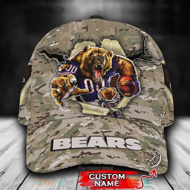NEW Chicago Bears Camo Mascot Custom name Cap Hat