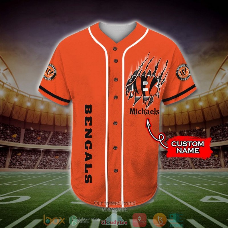 Personalized Cincinnati Bengals Mascot NFL Baseball Jersey Shirt 2 Personalized Cincinnati Bengals Mascot NFL Baseball Jersey Shirt word3