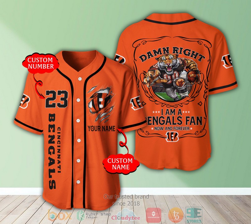 Personalized Cincinnati Bengals NFL I am a Bengals Fan Baseball Jersey Shirt word3