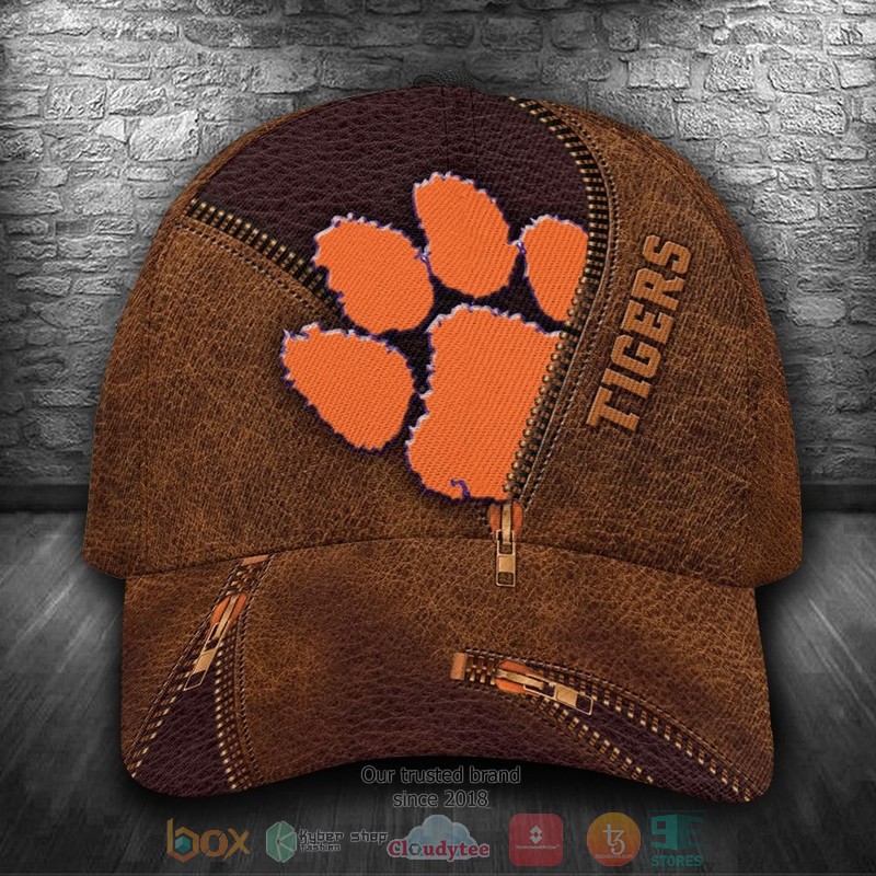 NEW Clemson Tigers zipper brown Custom name Cap Hat word3