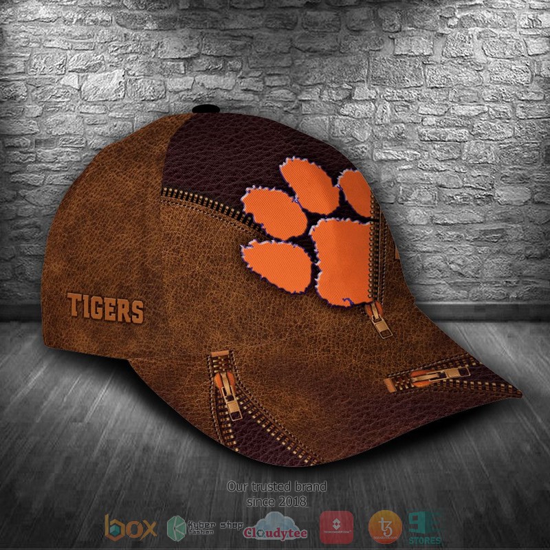 NEW Clemson Tigers zipper brown Custom name Cap Hat 2 NEW Clemson Tigers zipper brown Custom name Cap Hat word1