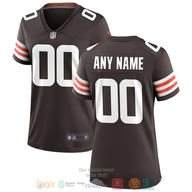 NEW Personalized Cleveland Browns Brown Custom Football Jersey 3