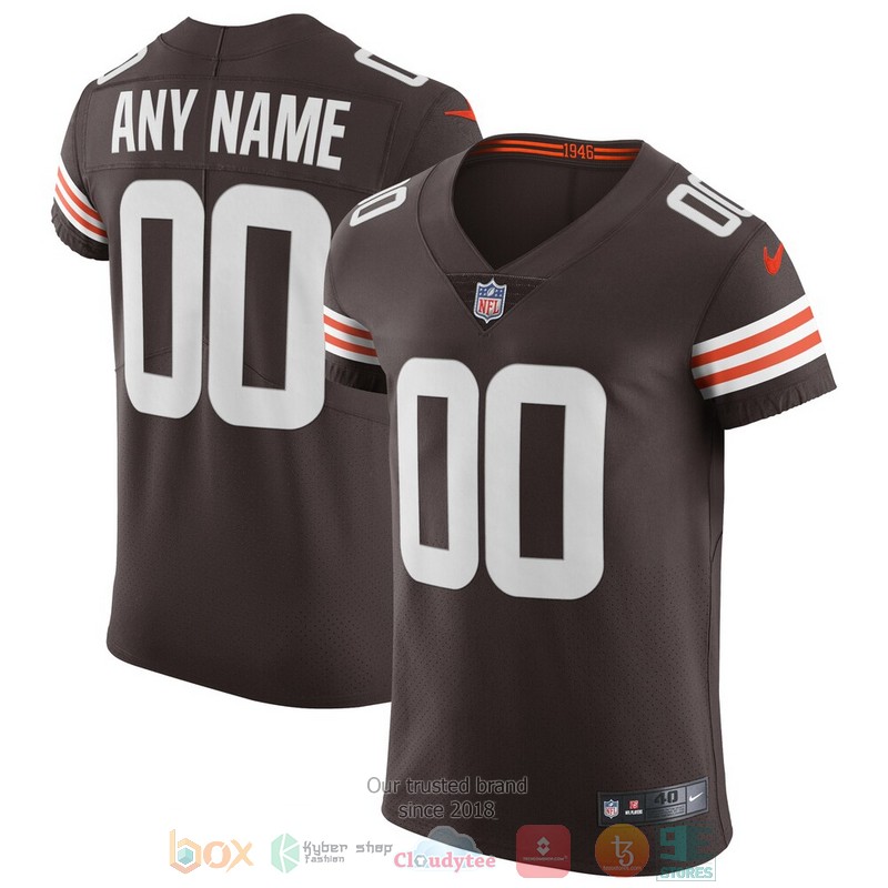 NEW Personalized Cleveland Browns Brown Vapor Elite Custom Football Jersey 2
