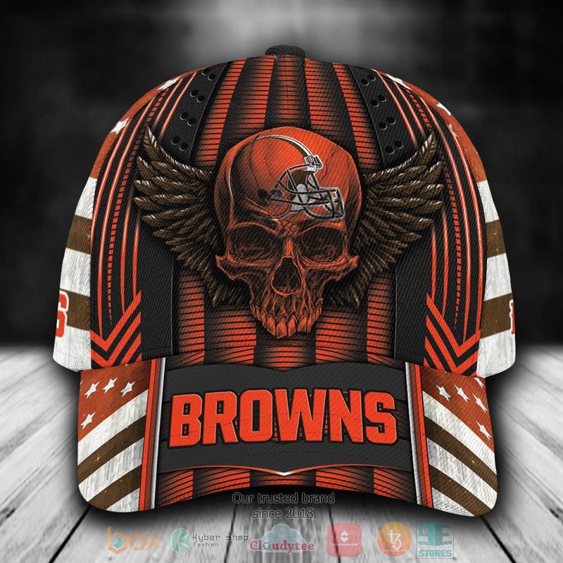 Best Personalized Cleveland Browns Skull Custom Hat Word2