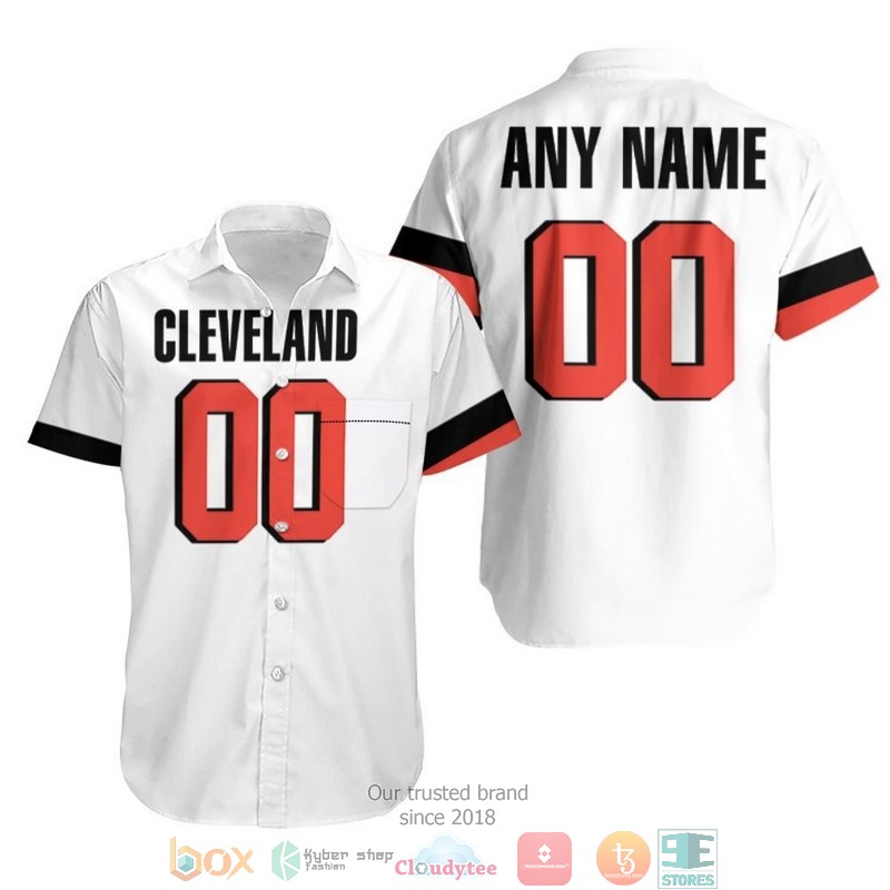 Personalized Cleveland Browns White Game Jersey Inspired Style Hawaiian Shirt word3