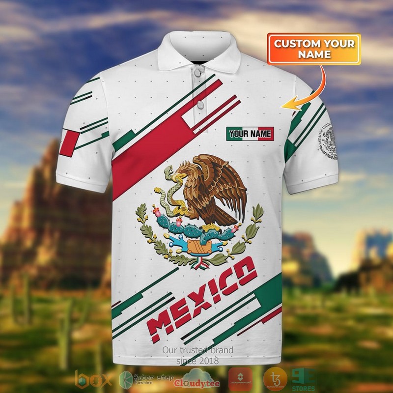 NEW Personalized Coat of Arms Mexico custom white Polo Shirt 3