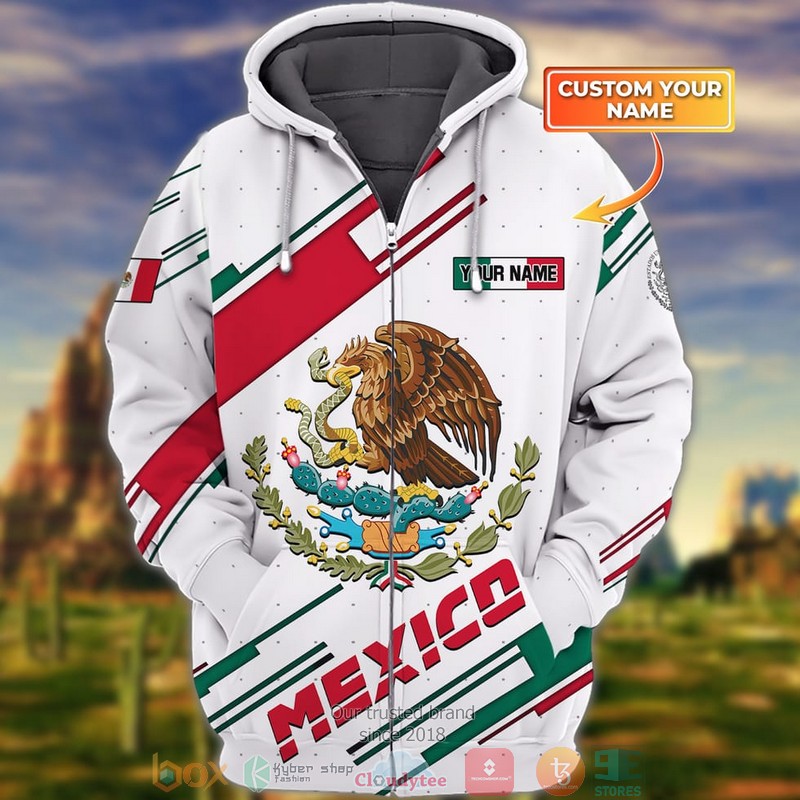 NEW Personalized Coat of Arms Mexico custom white Zip Hoodie 3 NEW Personalized Coat of Arms Mexico custom white Zip Hoodie word1