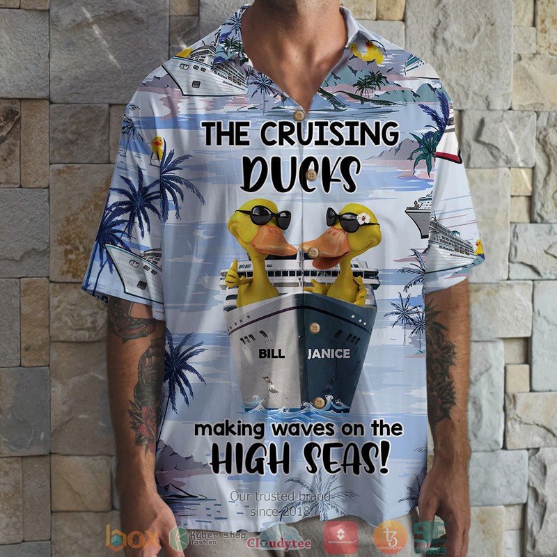 HOT Personalized Cruising Duck Couple Making Waves On The High Seas Hawaii Shirt 4 HOT Personalized Cruising Duck Couple Making Waves On The High Seas Hawaii Shirt word2
