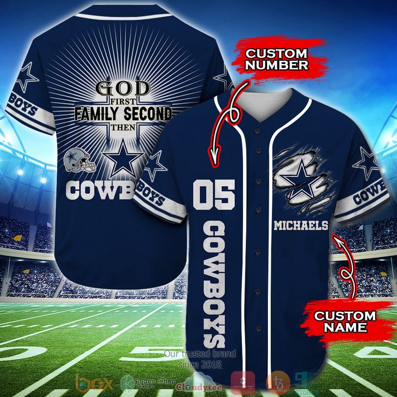 Personalized Dallas Cowboys NFL Baseball Jersey Shirt word2