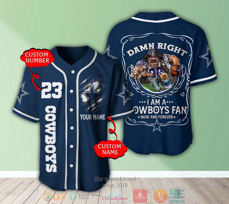 Personalized Dallas Cowboys NFL I am a Cowboys fan Baseball Jersey Shirt word1