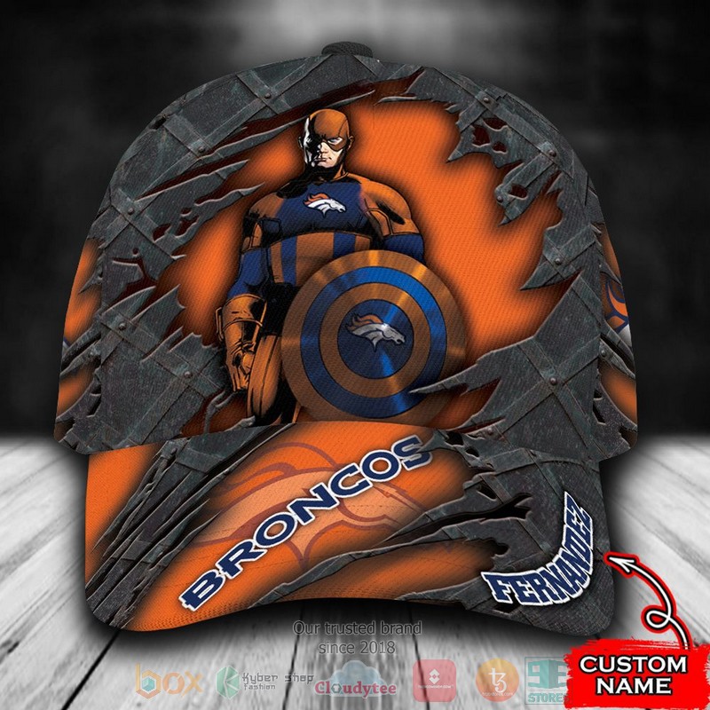 BEST Personalized Denver Broncos Captain America custom Hat word2