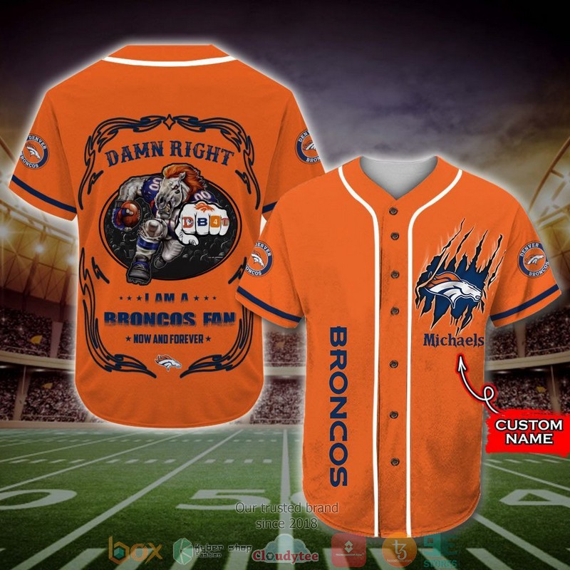 Personalized Denver Broncos Mascot NFL Baseball Jersey Shirt