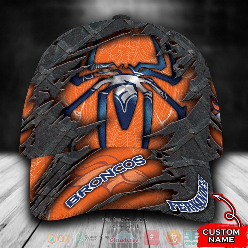 BEST Personalized Denver Broncos Spider Man custom Hat word2