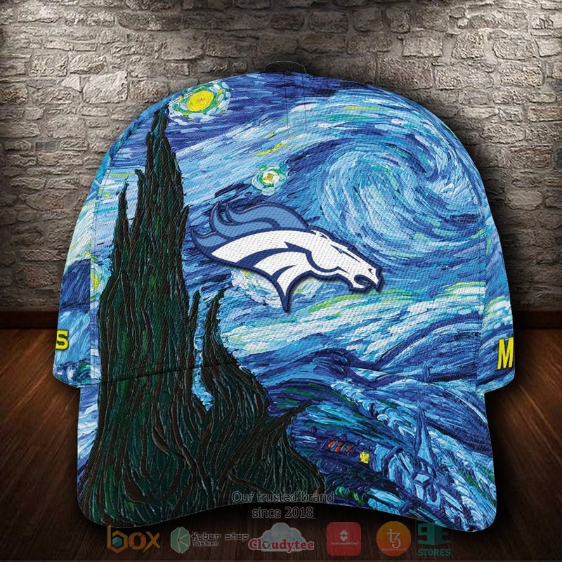 Best Personalized Denver Broncos Van Gogh Custom Hat Word2