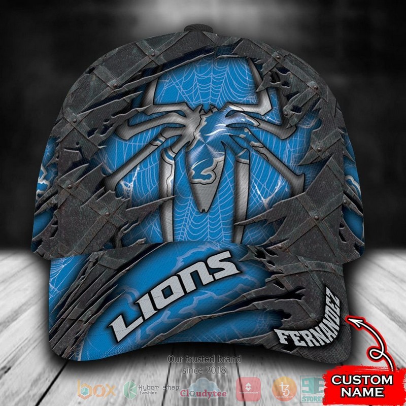 Best Personalized Detroit Lions Spider Man Custom Hat Word3