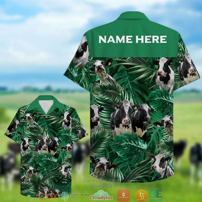 Personalized Farmer Cow 2 Hawaiian shirt word3