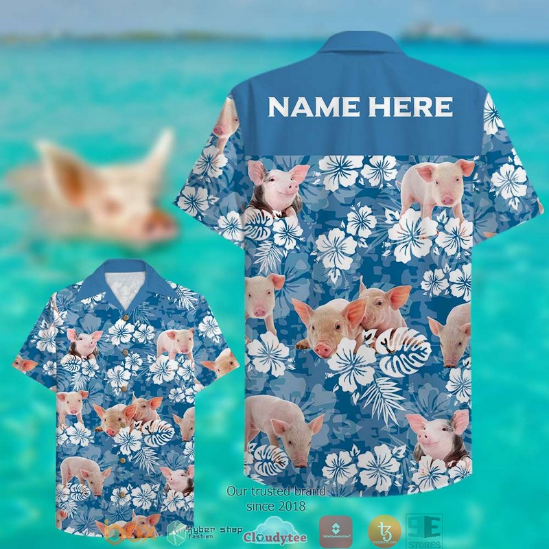 Personalized Farmer Pig 2 Hawaiian shirt word3