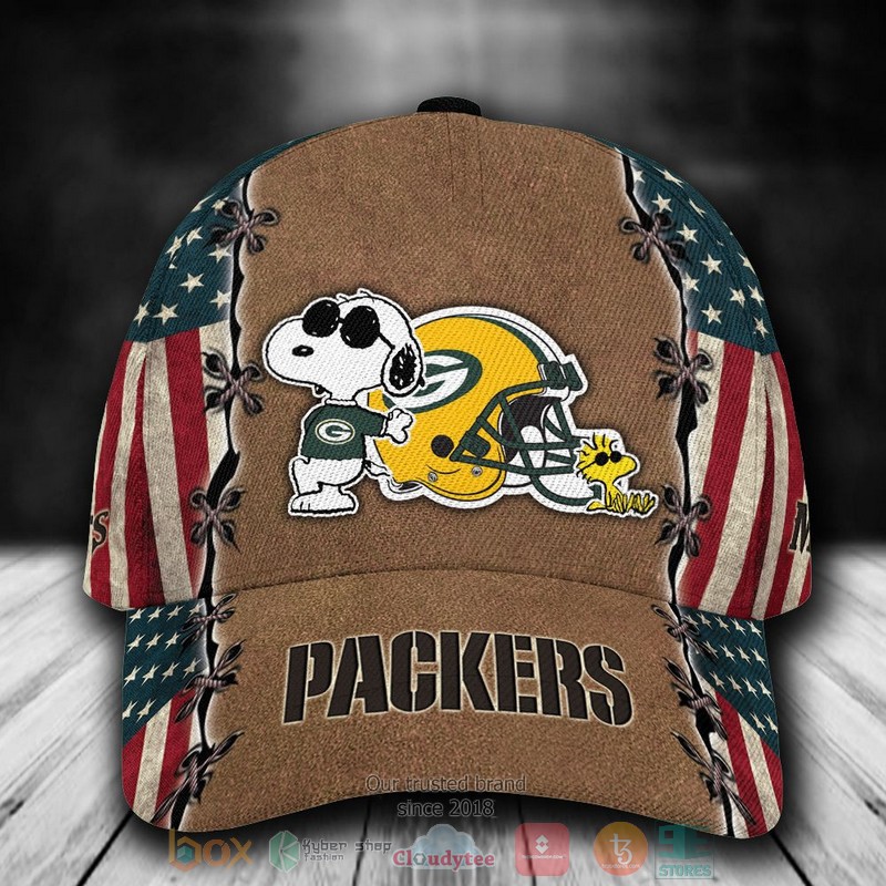 NEW Green Bay Packers Snoopy Custom name Cap Hat word1
