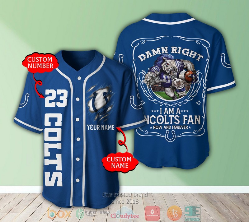 Personalized Indianapolis Colts NFL I am a Colts fan Baseball Jersey Shirt word3