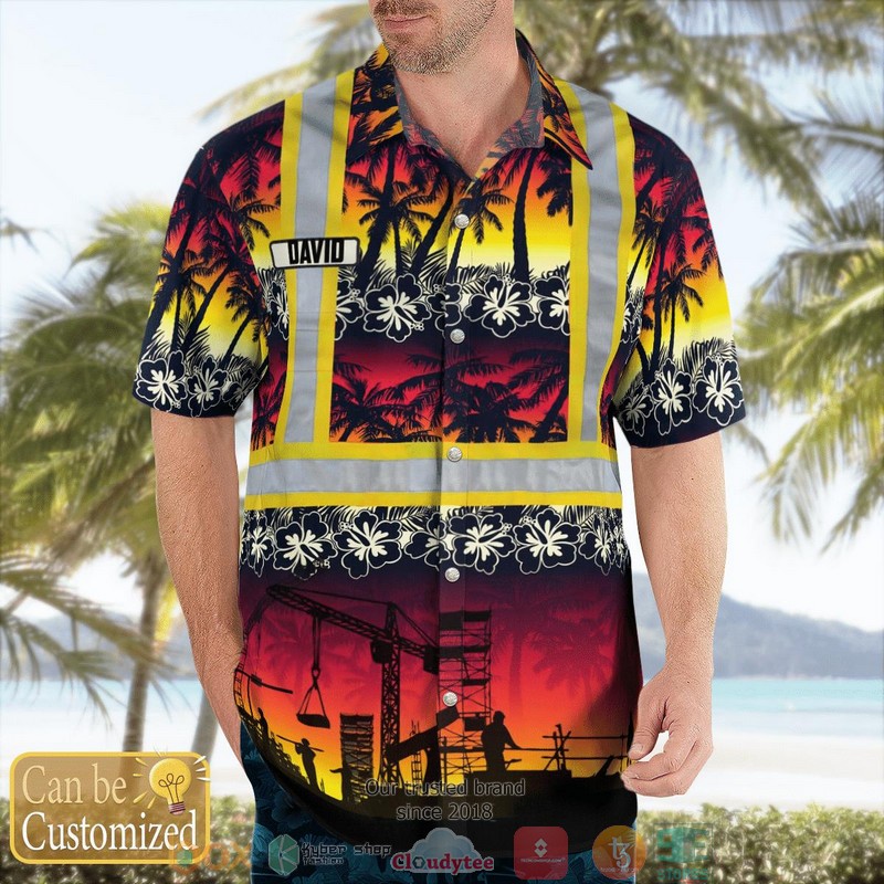 NEW Personalized Ironworker Sunset palm tree custom Aloha Shirt 3 NEW Personalized Ironworker Sunset palm tree custom Aloha Shirt word2