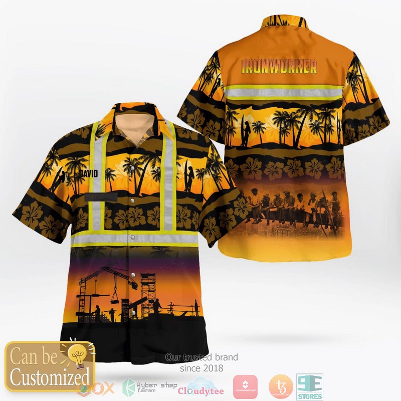 NEW Personalized Ironworker custom orange Aloha Shirt 1 NEW Personalized Ironworker custom orange Aloha Shirt word2