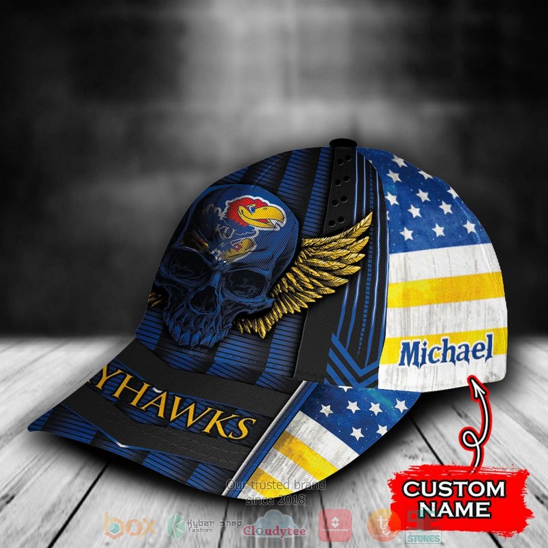 BEST Personalized Kansas Jayhawks Skull custom Hat 3 BEST Personalized Kansas Jayhawks Skull custom Hat word3