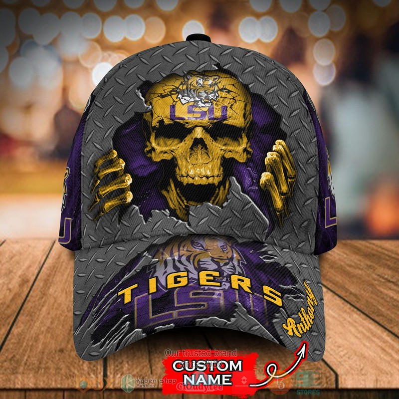 NEW LSU Tigers Skull Custom name Cap Hat word1