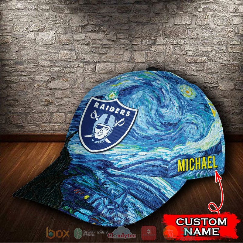 NEW Las Vegas Raiders Van Gogh Custom name Cap Hat 3 NEW Las Vegas Raiders Van Gogh Custom name Cap Hat word1