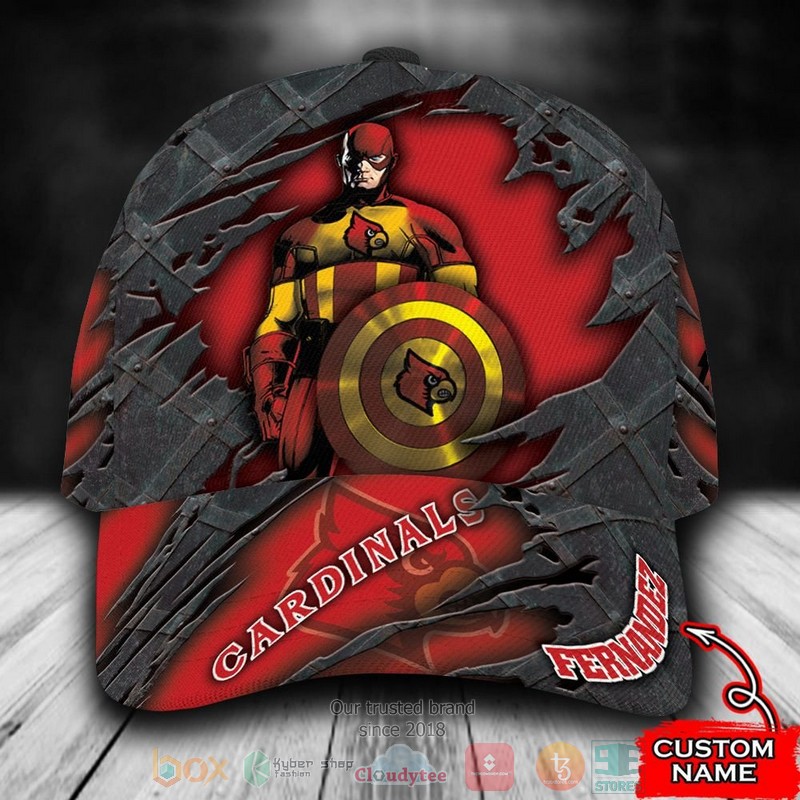 BEST Personalized Louisville Cardinals Captain America custom Hat word1