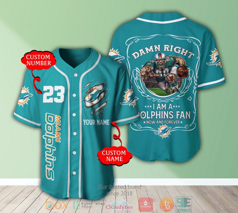 Personalized Miami Dolphins NFL Baseball Jersey Shirt word3