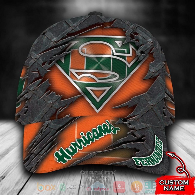 BEST Personalized Miami Hurricanes Superman custom Hat word3
