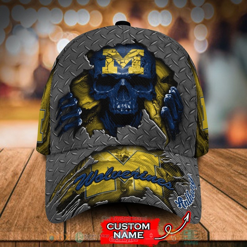 BEST Personalized Michigan Wolverines SKULL custom Hat