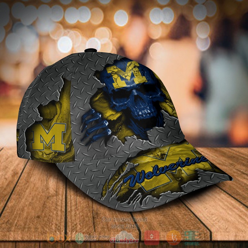 BEST Personalized Michigan Wolverines SKULL custom Hat 2 BEST Personalized Michigan Wolverines SKULL custom Hat word3