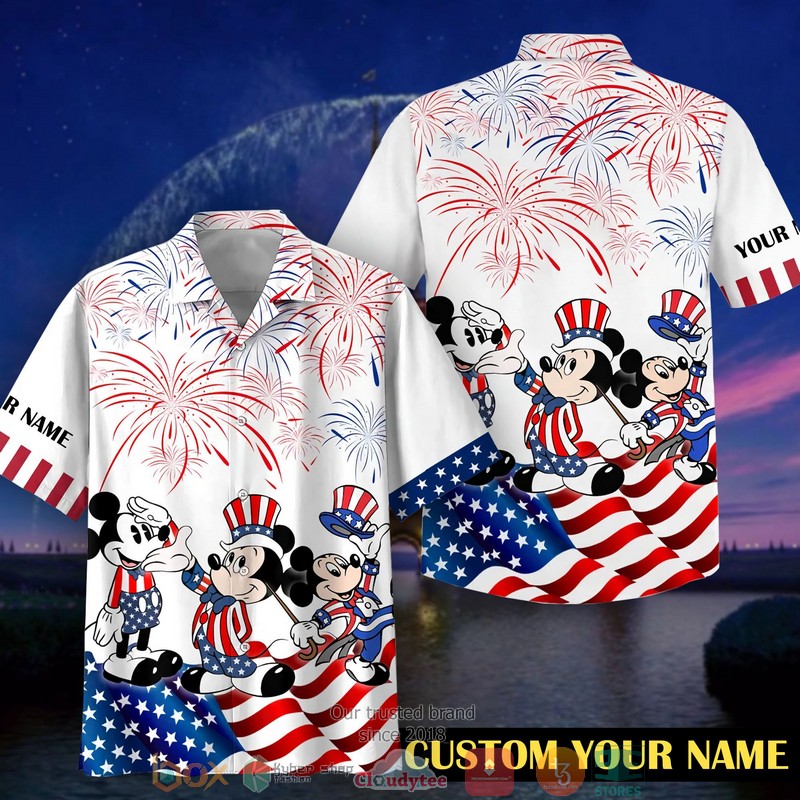 Personalized Mickey Mouse Independence day Hawaiian Shirt 1 Personalized Mickey Mouse Independence day Hawaiian Shirt word1
