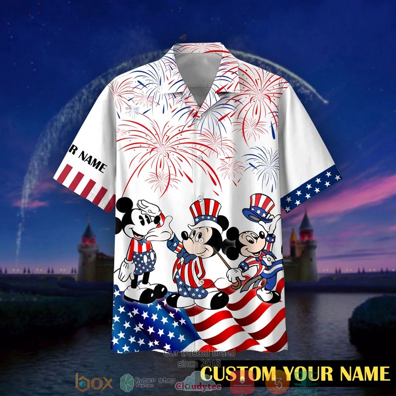 Personalized Mickey Mouse Independence day Hawaiian Shirt 2 Personalized Mickey Mouse Independence day Hawaiian Shirt word1