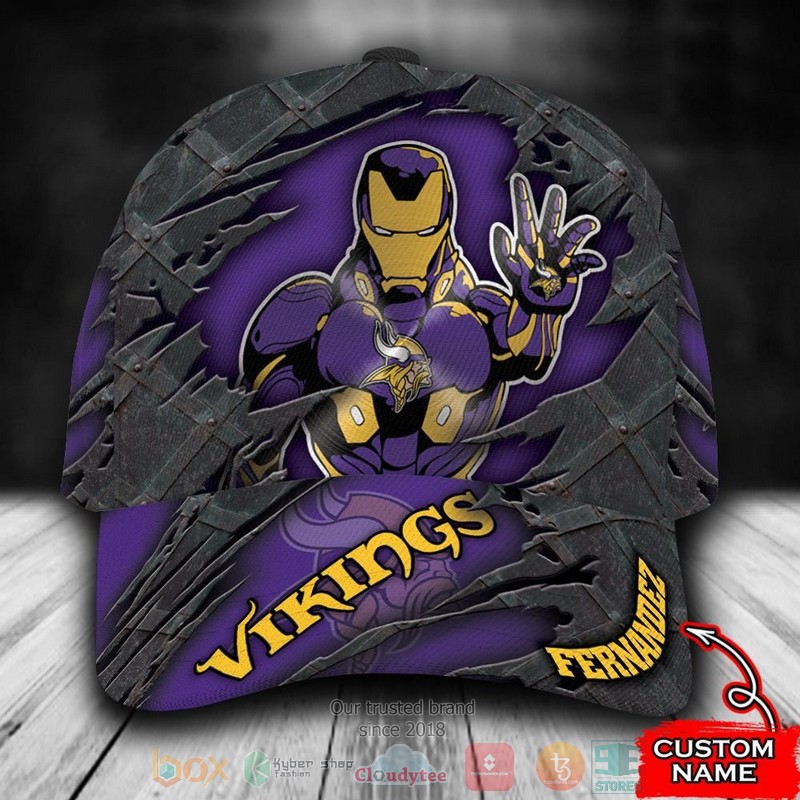 BEST Personalized Minnesota Vikings Iron Man custom Hat word2