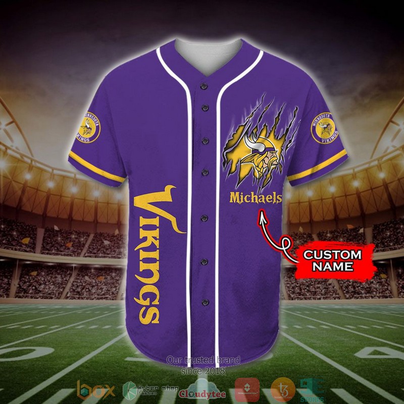 Personalized Minnesota Vikings Mascot NFL Baseball Jersey Shirt 2 Personalized Minnesota Vikings Mascot NFL Baseball Jersey Shirt word2