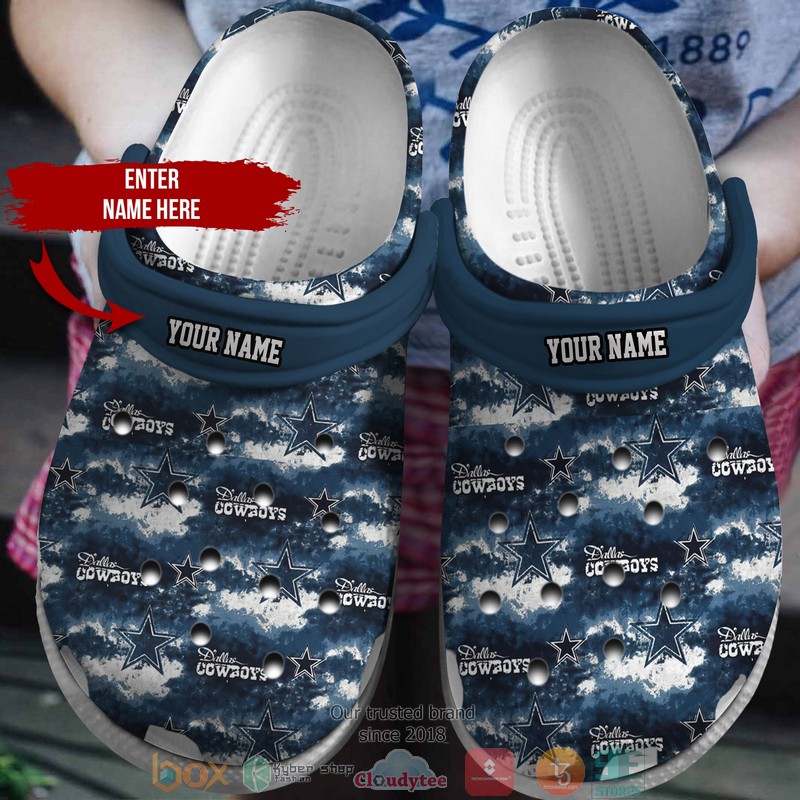 Personalized NFL Dallas Cowboys Aegean Blue Crocs Band Shoes