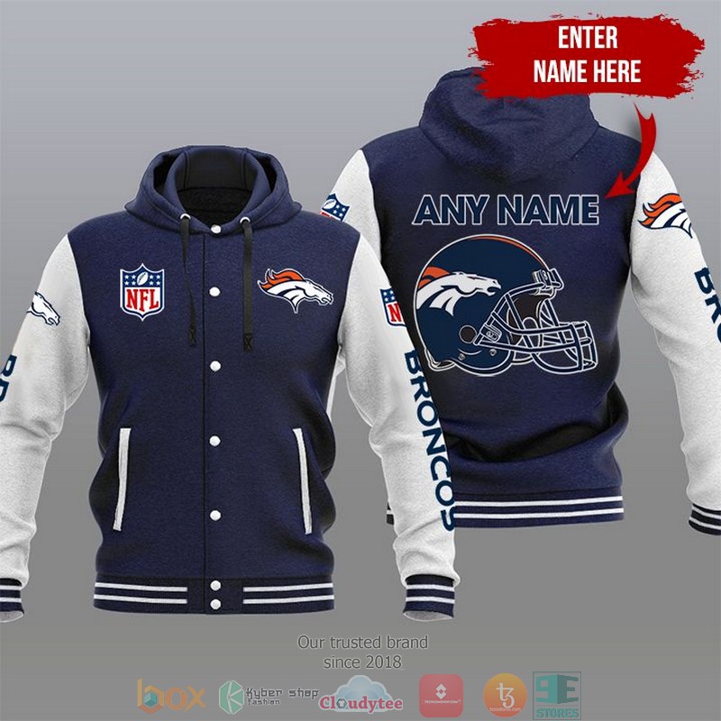 Personalized NFL Denver Broncos Baseball Hoodie Jacket 3 Personalized NFL Denver Broncos Baseball Hoodie Jacket word1