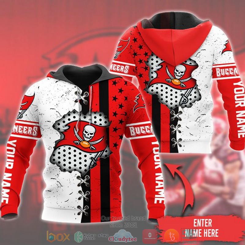 NEW Personalized Tampa Bay Buccaneers logo United States Flag custom 3D Hoodie word1