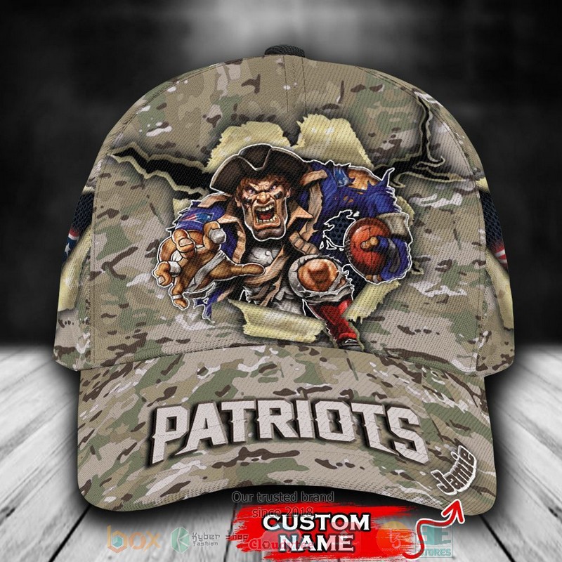NEW New England Patriots CAMO Mascot Custom name Cap Hat 8 NEW New England Patriots CAMO Mascot Custom name Cap Hat word1