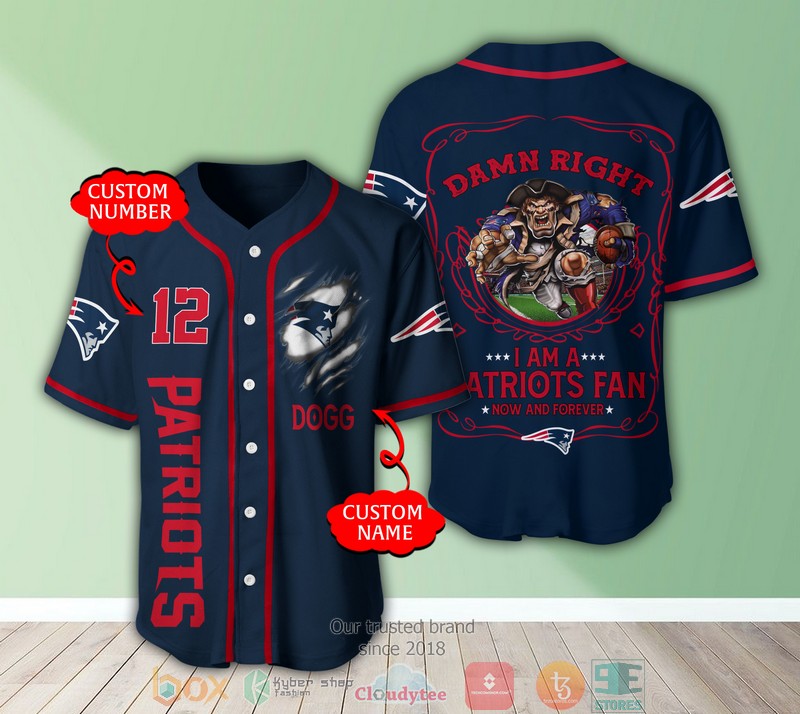 Personalized New England Patriots NFL Baseball Jersey Shirt word3
