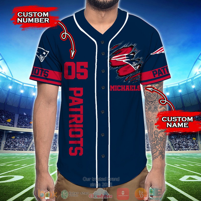 Personalized New England Patriots NFL God First Family Second then Baseball Jersey Shirt word3
