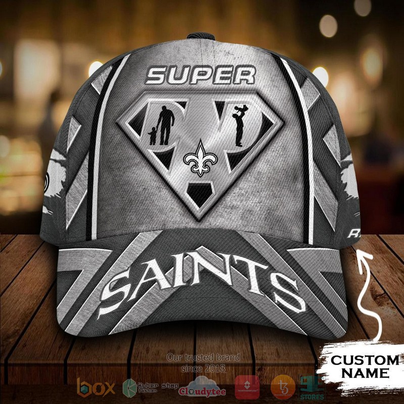 NEW New Orleans Saints Superman Dad Custom name Cap Hat 8 NEW New Orleans Saints Superman Dad Custom name Cap Hat word3