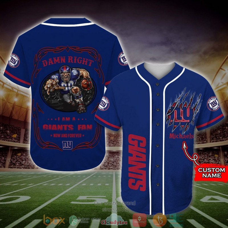 Personalized New York Giants Mascot NFL Baseball Jersey Shirt word3