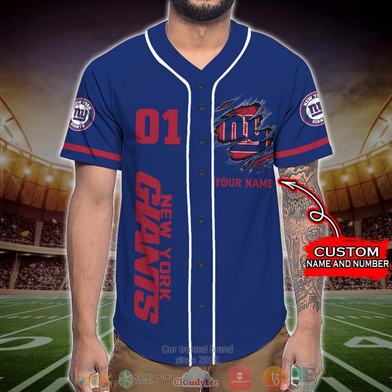 Personalized New York Giants NFL God First Family Second then Baseball Jersey Shirt word1