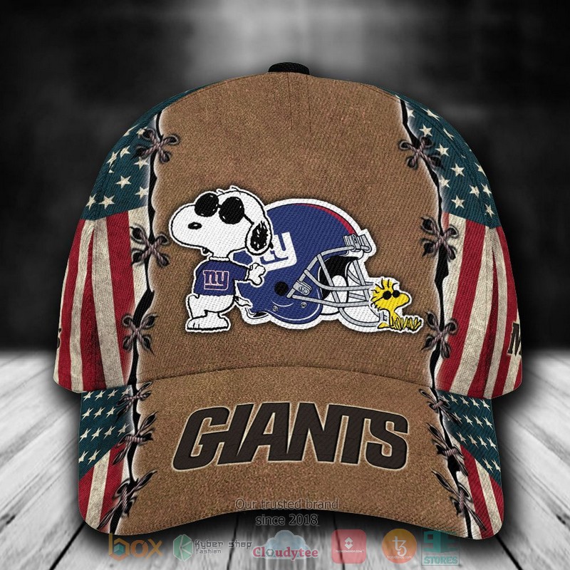 NEW New York Giants Snoopy Custom name Cap Hat